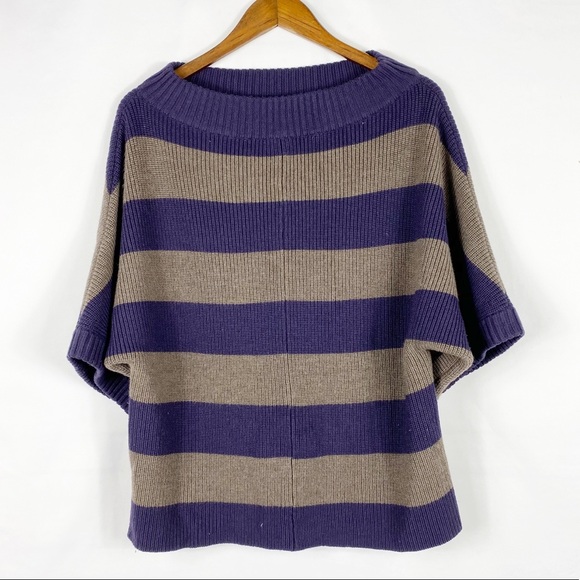 Tory Burch Sweaters - TORY BURCH Blue/Gray Striped Wool Sweater - Size S